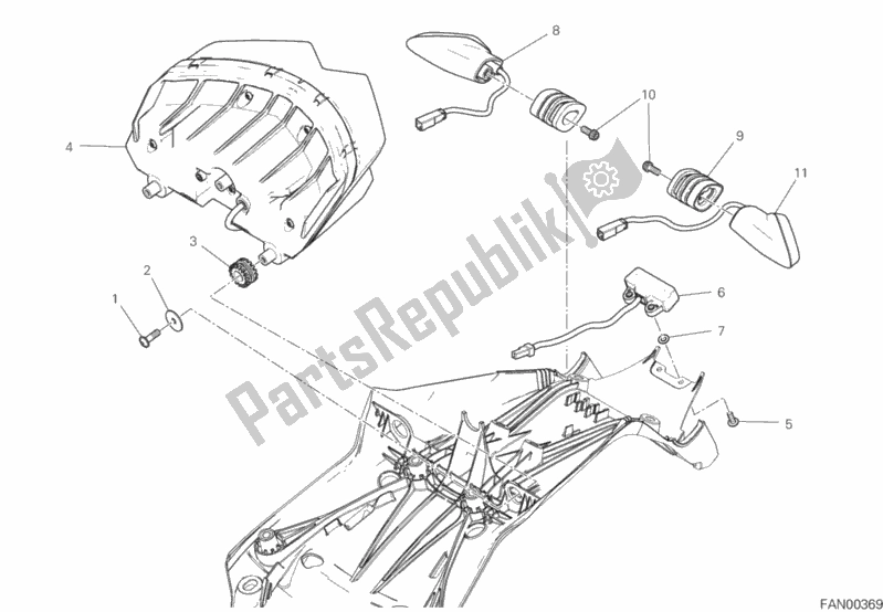 Todas as partes de Luz Traseira do Ducati Multistrada 950 S Touring 2020